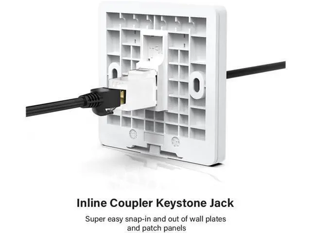 Alt view image 5 of 7 - 10-Gigabit UTP CAT7 Keystone Coupler RJ45 Female to Female Shield 8P8C UTP STP Keystone Inline Coupler Black