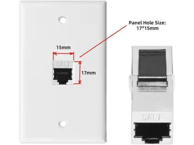 Alt view image 3 of 7 - 10-Gigabit UTP CAT7 Keystone Coupler RJ45 Female to Female Shield 8P8C UTP STP Keystone Inline Coupler Black