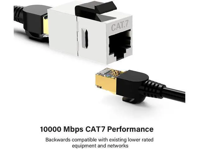 Alt view image 6 of 7 - 10-Gigabit UTP CAT7 Keystone Coupler RJ45 Female to Female Shield 8P8C UTP STP Keystone Inline Coupler Black