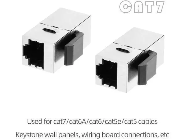 Alt view image 7 of 7 - 10-Gigabit UTP CAT7 Keystone Coupler RJ45 Female to Female Shield 8P8C UTP STP Keystone Inline Coupler Black