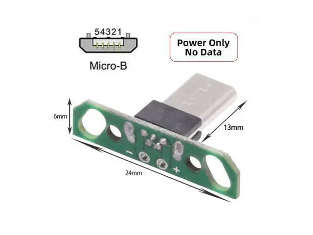 Alt view image 2 of 2 - 5pcs/Set DIY OEM Micro USB2.0 Male Plug Long Connector 13mm Length with PCB Mounting Assembly Solder Type