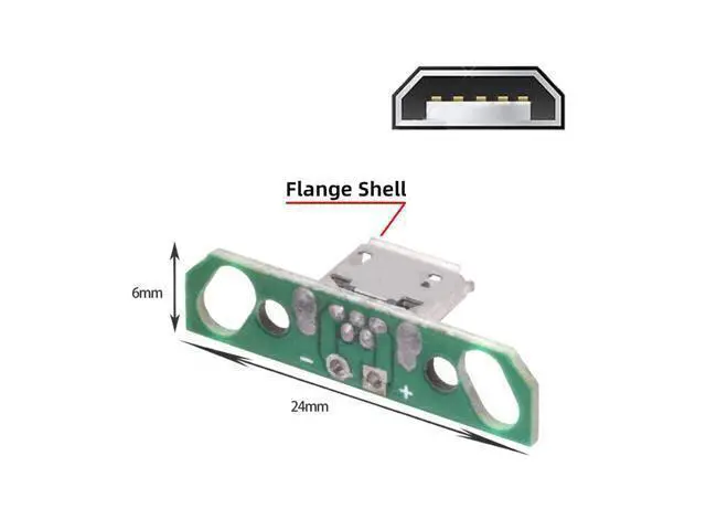 Alt view image 2 of 6 - 5pcs/Set DIY OEM Micro USB2.0 Female Receptacle Socket Connector with Flange PCB Mounting Assembly Solder Type