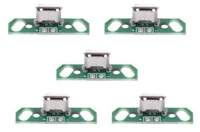 Main image of 5pcs/Set DIY OEM Micro USB2.0 Female Receptacle Socket Connector with Flange PCB Mounting Assembly Solder Type