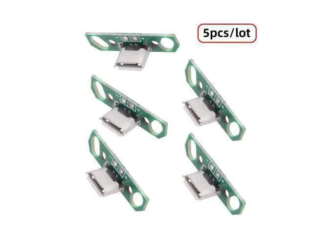 Alt view image 6 of 6 - 5pcs/Set DIY OEM Micro USB2.0 Female Receptacle Socket Connector with Flange PCB Mounting Assembly Solder Type