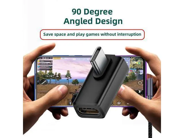 Alt view image 7 of 7 - USB C Extender Adapter,USB 5.0 Type C Male to Female 90 Degree Angled Adapter Support 80Gbps Data Transfer PD 240W Fast Charging 16K/8K/5K Video Output
