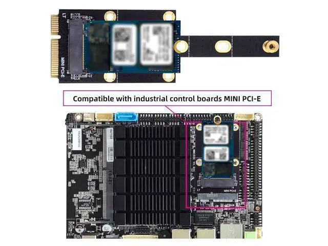 Alt view image 4 of 7 - Mini PCI-E Riser Card Slot to NVME SSD Adapter M.2 NGFF Key-M Compatible with NAS Industrial Control Motherboard
