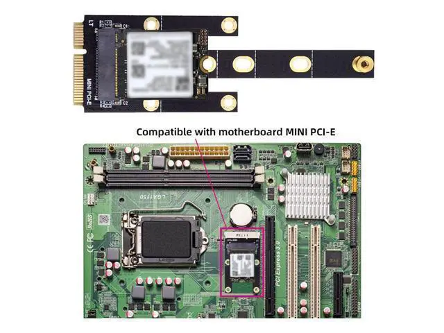 Alt view image 5 of 7 - Mini PCI-E Riser Card Slot to NVME SSD Adapter M.2 NGFF Key-M Compatible with NAS Industrial Control Motherboard