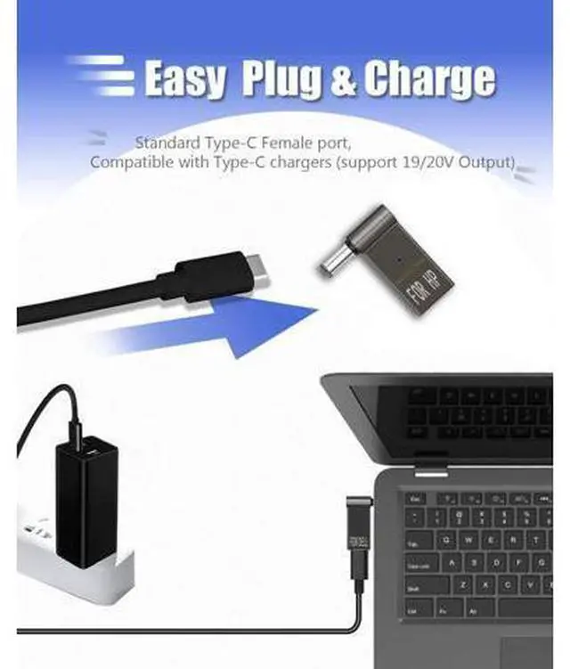 Alt view image 4 of 7 - USB C to 7.4mm Charger Convertor Type C to 7.4 x 5.0mm Plug Converter 100W PD Charger Connector for H-P Pavilion DV7 G7 G6 Series Compaq Cq57 H-P EliteBook 720 G1 G2 ProBook 430 440 4430s