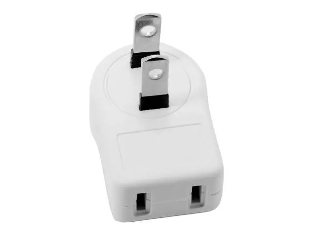Alt view image 2 of 7 - NEMA Type A 1-15P USA Outlet Saver Extension Adapter 2-Prong 2 Outlets 90 Degree Left Right Angled