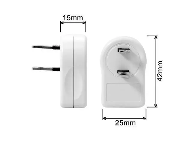 Alt view image 7 of 7 - NEMA Type A 1-15P USA Outlet Saver Extension Adapter 2-Prong 2 Outlets 90 Degree Left Right Angled