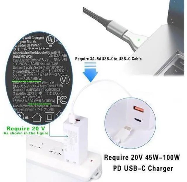 Alt view image 7 of 7 - USB-C to Magnetic tip Charging Adapter, Female Type C to Male Magnetic2 Converter 100W PD Power Charger Connector Tip,(for Mac Book Air/Mac Book Pro 11" and 13" from 2013 to 2016 Only)