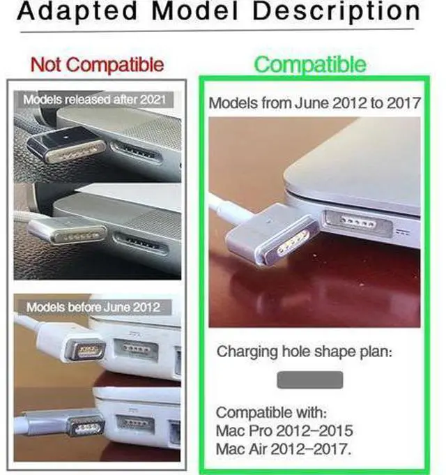 Alt view image 6 of 7 - USB-C to Magnetic tip Charging Adapter, Female Type C to Male Magnetic2 Converter 100W PD Power Charger Connector Tip,(for Mac Book Air/Mac Book Pro 11" and 13" from 2013 to 2016 Only)