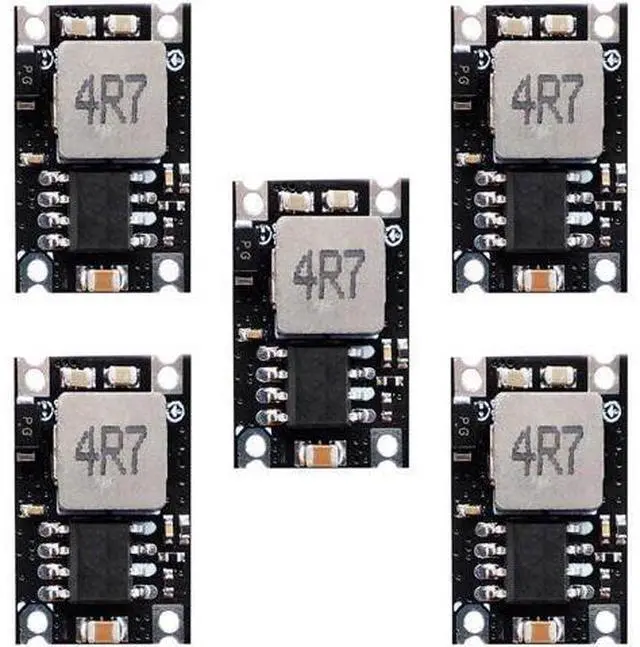 Main image of MP1584EN 5pcs Mini 12V Buck Converter Board - 12-30V to 12V, 1.8A Output, Small Size (Black, 12, Volt)