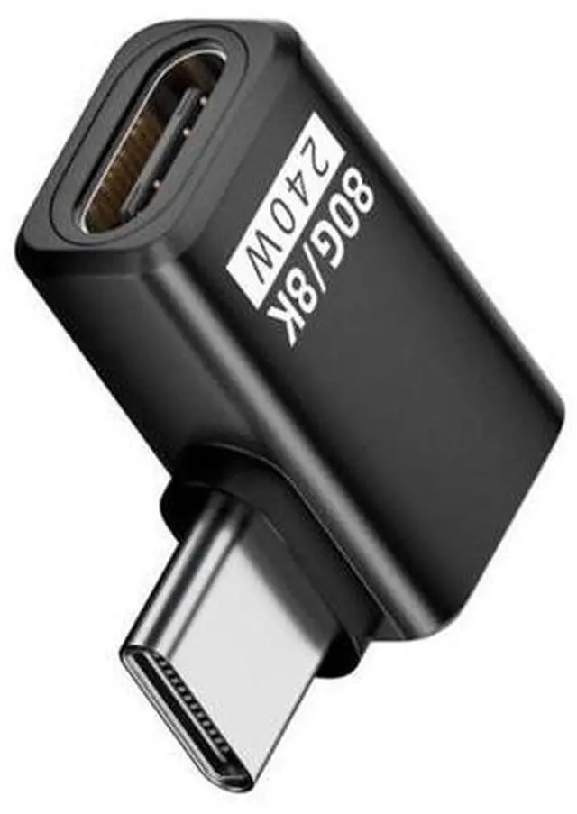 Main image of USB C Extender Adapter,USB 5.0 Type C Male to Female 90 Degree Right Angled Adapter Support 80Gbps Data Transfer PD 240W Fast Charging 16K/8K/5K Video Output