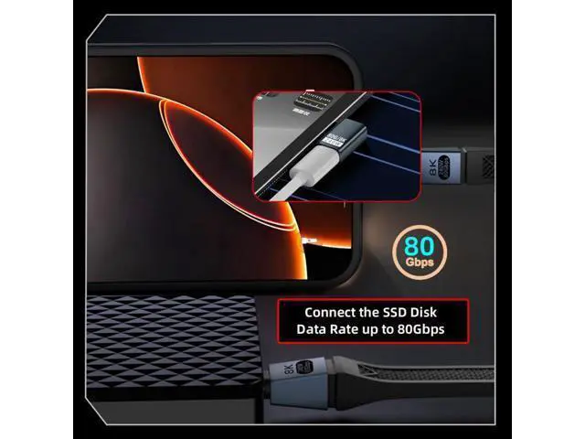 Alt view image 6 of 7 - USB C Extender Adapter,USB 5.0 Type C Male to Female 90 Degree Right Angled Adapter Support 80Gbps Data Transfer PD 240W Fast Charging 16K/8K/5K Video Output