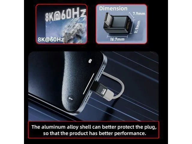 Alt view image 4 of 7 - USB C Extender Adapter,USB 5.0 Type C Male to Female 90 Degree UP Angled Adapter Support 80Gbps Data Transfer PD 240W Fast Charging 16K/8K/5K Video Output