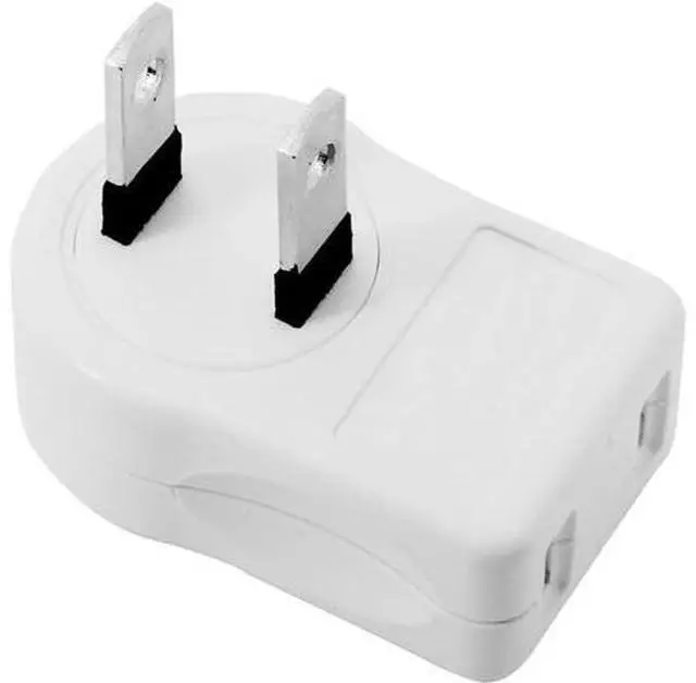Main image of NEMA 1-15P USA Outlet Saver Power Extension Adapter 2-Prong 2 Outlets 90 Degree Left Right Angled