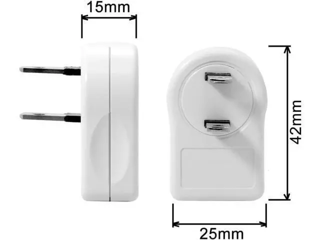 Alt view image 2 of 7 - NEMA 1-15P USA Outlet Saver Power Extension Adapter 2-Prong 2 Outlets 90 Degree Left Right Angled
