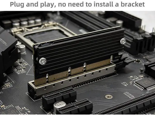 Alt view image 5 of 7 - PCIe NVMe Adapter Card with Heat Sink, x16 Interface Fits in x4/x8 Slots, Converts M.2 SSD to PCIe 4.0/3.0 for Desktop
