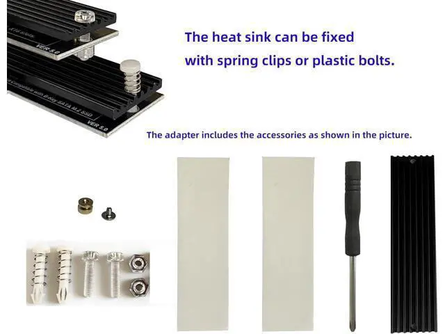 Alt view image 7 of 7 - PCIe NVMe Adapter Card with Heat Sink, x16 Interface Fits in x4/x8 Slots, Converts M.2 SSD to PCIe 4.0/3.0 for Desktop