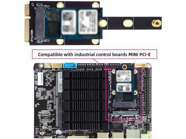 Alt view image 2 of 6 - Mini PCI-E Riser Card Slot to NVME SSD Adapter M.2 NGFF Key-M Compatible with NAS Industrial Control Motherboard