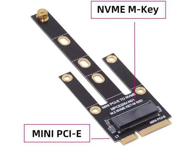 Alt view image 6 of 6 - Mini PCI-E Riser Card Slot to NVME SSD Adapter M.2 NGFF Key-M Compatible with NAS Industrial Control Motherboard