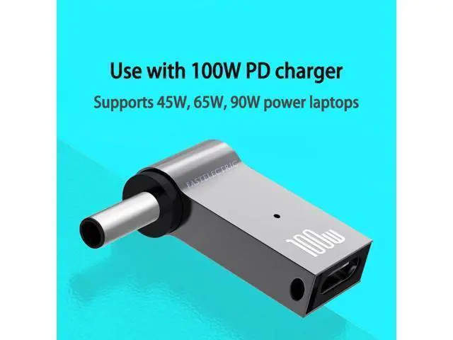 Alt view image 6 of 6 - USB C to 4.5mm Laptop Charging Adapter Female Type C to Male DC 4.5 x 3.0mm Barrel Jack Plug 100W PD Power Charger Connector Round Tip for Latitude E5450 XPS 13-65 13 11/13/14/15/17 Inspiron D-ELL