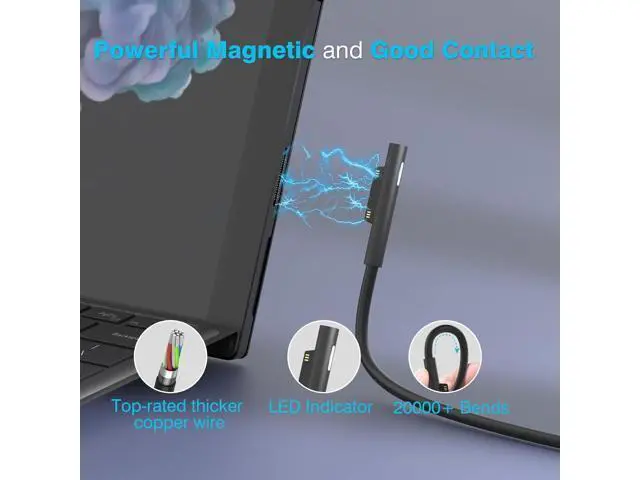Alt view image 2 of 2 - Magnetic Laptop Power Supply, DC Repair Power Cord, for Microsoft Surface