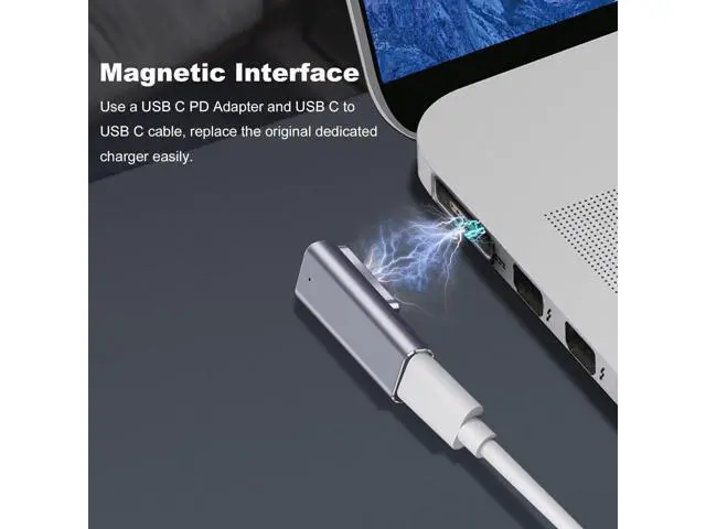 Alt view image 6 of 7 - USB-C to Magnetic Lip Charging Adapter, Female Type C to Male Magnetic1 Converter 100W PD Power Charger Connector Tip, for A1278 A1344 Mac Book Pro 13-inch (2009 2010 2011, by mid-2012)
