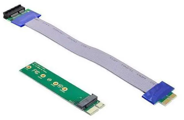 Main image of NGFF M-Key NVME AHCI SSD to PCI-E 3.0 1x x1 Vertical Adapter with Cable Male to Female Extension