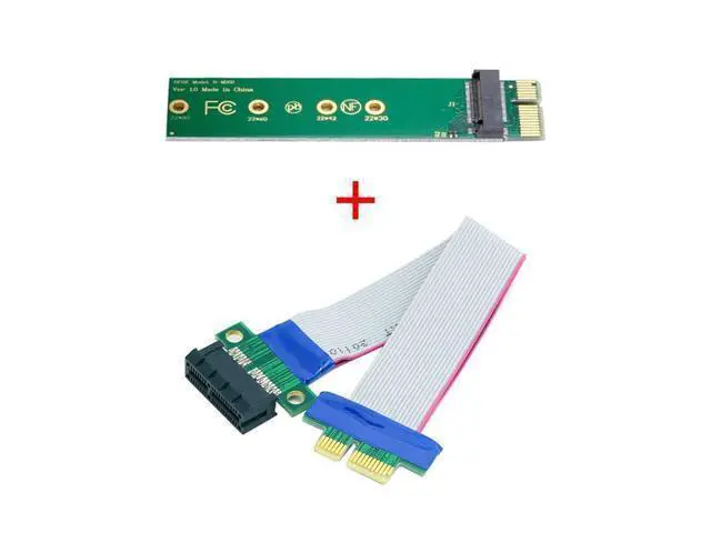 Alt view image 3 of 7 - NGFF M-Key NVME AHCI SSD to PCI-E 3.0 1x x1 Vertical Adapter with Cable Male to Female Extension
