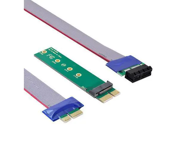 Alt view image 4 of 7 - NGFF M-Key NVME AHCI SSD to PCI-E 3.0 1x x1 Vertical Adapter with Cable Male to Female Extension