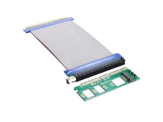 Alt view image 3 of 7 - NGFF M-Key NVME AHCI SSD to PCI-E 3.0 16x x16 Vertical Adapter with Cable Male to Female Extension