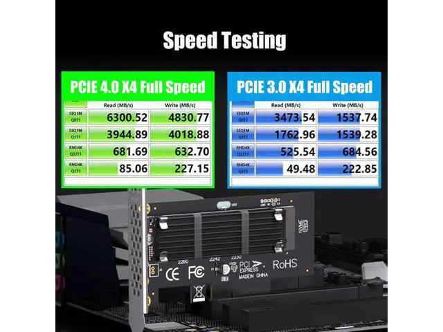 Alt view image 5 of 7 - M.2 NVMe to PCIe 4.0 X4 Adapter with Heatsink (22x70mm) for NVMe SSD