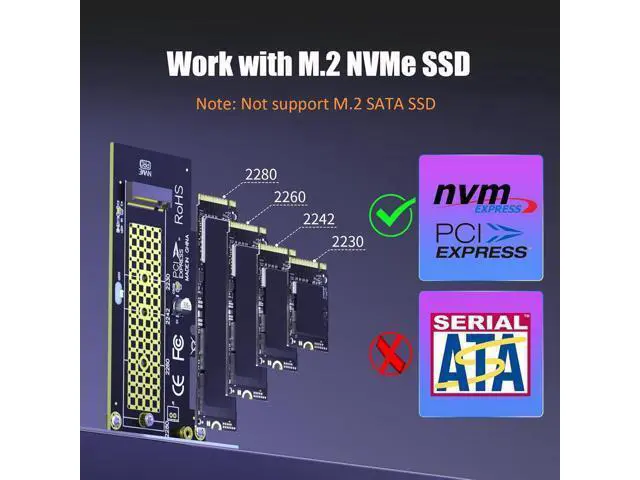 Alt view image 4 of 7 - M.2 NVMe to PCIe 4.0 X4 Adapter with Heatsink (22x70mm) for NVMe SSD