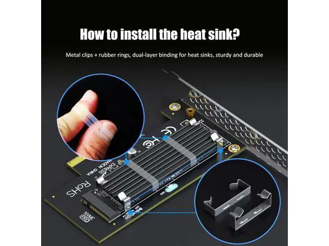 Alt view image 7 of 7 - M.2 NVMe to PCIe 4.0 X4 Adapter with Heatsink (22x70mm) for NVMe SSD