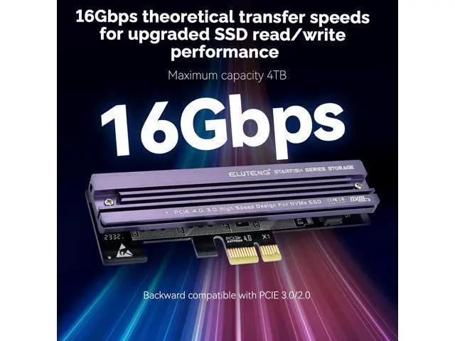 Alt view image 2 of 7 - PCIe NVMe Adapter with Aluminum Heatsink M.2 PCIe Adapter Supports PCI-Express X1 X4 X8 X16 Slots NVMe PCIe Card Low Profile Bracket Max 4TB Support 2230 2242 2260 2280 SSD