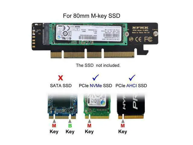 Alt view image 6 of 7 - NGFF M.2 M-Key NVME AHCI SSD to PCI-E 3.0 16x 4X Adapter for 110mm 80mm SSD