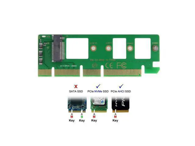 Alt view image 4 of 7 - NVME AHCI SSD NGFF M-Key to PCI-E 3.0 16x x4 Adapter for XP941 SM951 PM951 A110 m6e 960 EVO SSD