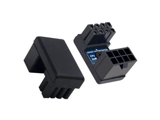 Alt view image 7 of 7 - 2 Pack ATX 8Pin EPS 12V 180 Degree Angled CPU Power Socket Inside Buckle Connector Adapter