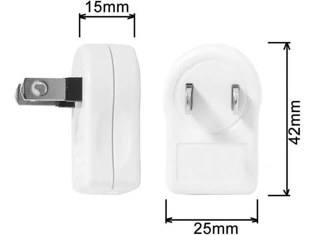 Alt view image 4 of 7 - NEMA 1-15P USA Outlet Saver Power Extension Adapter 2-Prong 2 Outlets 90 Degree Up Down Angled