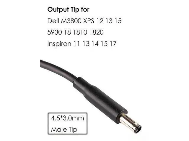 Alt view image 2 of 6 - 2-Pack Tip Adapter Converter Cable 7.4 to 4.5mm for D-ELL Laptop Power Supply 30w 40w 45w 65w 90w 120w 135w D5g6m 0d5g6m M3800 XPS 12 13 9350 3960 15 5930 5950 Inspiron 11 13 14 15 17 3000 5000 7000