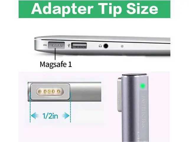 Alt view image 2 of 7 - Magnetic L-Tip USB C Adapter Compatible with Magnetic 1 MacBook Pro Air, Type-C PD Power Fast Charging Adapter Replacement for MacBook Power Supply,MacBook Pro Works with 100W