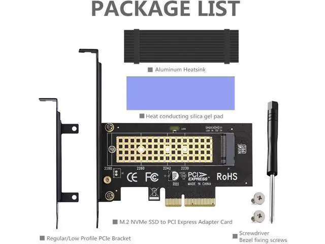 Alt view image 6 of 7 - M.2 NVME to PCIe 3.0 x4 Adapter with Aluminum Heatsink Solution