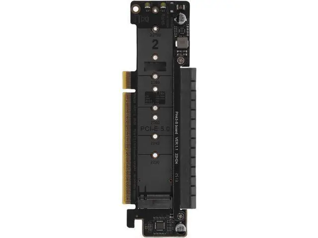 Alt view image 7 of 7 - PCIe 5.0 x16 to Dual M.2 Adapter Card, Supports x8x4x4 Bifurcation for NVMe SSD, M - Key Expansion for 2230/2242/2260/2280/22110, High Speed Storage Extender