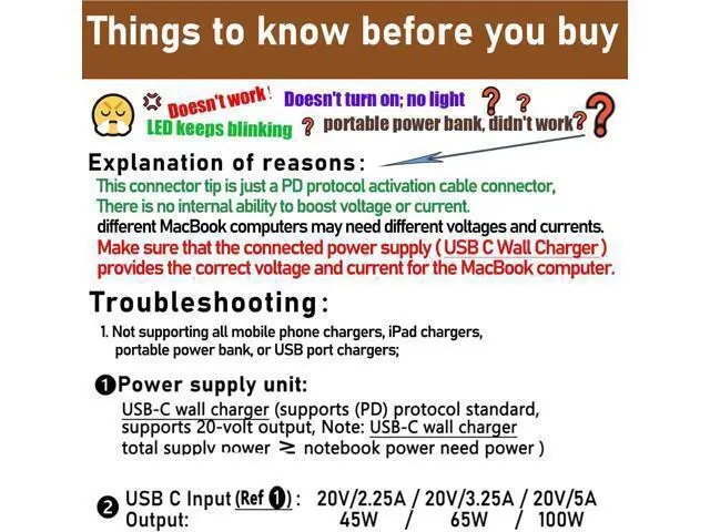 Alt view image 2 of 7 - 100W USB-C to MagSafe 2 (T-Tip) Power Adapter for MacBook Air 11" and 13" with Model A1435, A1465, A1466, MD223, MD224, MD231, MD232, MD711, MD712, MD760, MD761, MJVM2
