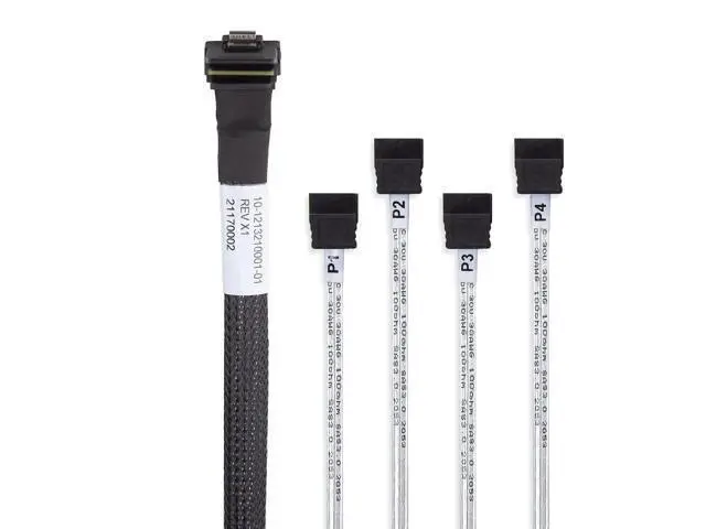 Alt view image 4 of 7 - MiniSAS SFF-8087 Fan-Out Cable Breakout to 4xSATA, 6Gbps High-Speed Cable for RAID Controllers, Servers & Storage Enclosures, 8087 Right Angle, 0.5-m(1.6ft)