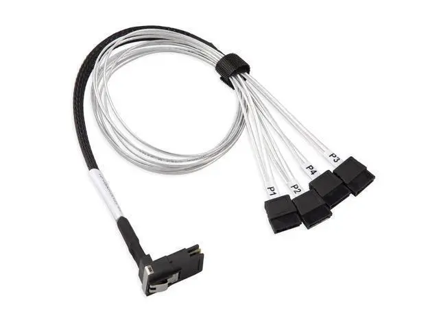 Alt view image 5 of 7 - MiniSAS SFF-8087 Fan-Out Cable Breakout to 4xSATA, 6Gbps High-Speed Cable for RAID Controllers, Servers & Storage Enclosures, 8087 Right Angle, 0.5-m(1.6ft)