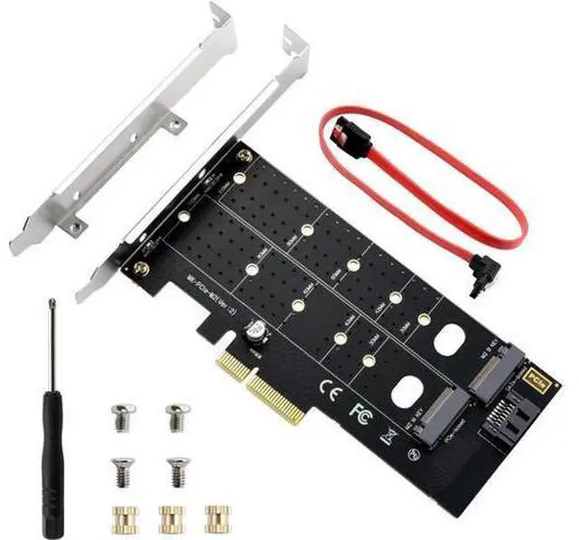 Main image of Dual M.2 PCIE Adapter NVME/NGFF to PCIE X4 Expansion Card 32Gbps PCIE NVME SSD Adapter Compatible with B-Key/M-Key/B&M Key for 2230 2242 2260 2280 22110 SSD