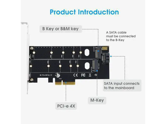 Alt view image 7 of 7 - Dual M.2 PCIE Adapter NVME/NGFF to PCIE X4 Expansion Card 32Gbps PCIE NVME SSD Adapter Compatible with B-Key/M-Key/B&M Key for 2230 2242 2260 2280 22110 SSD